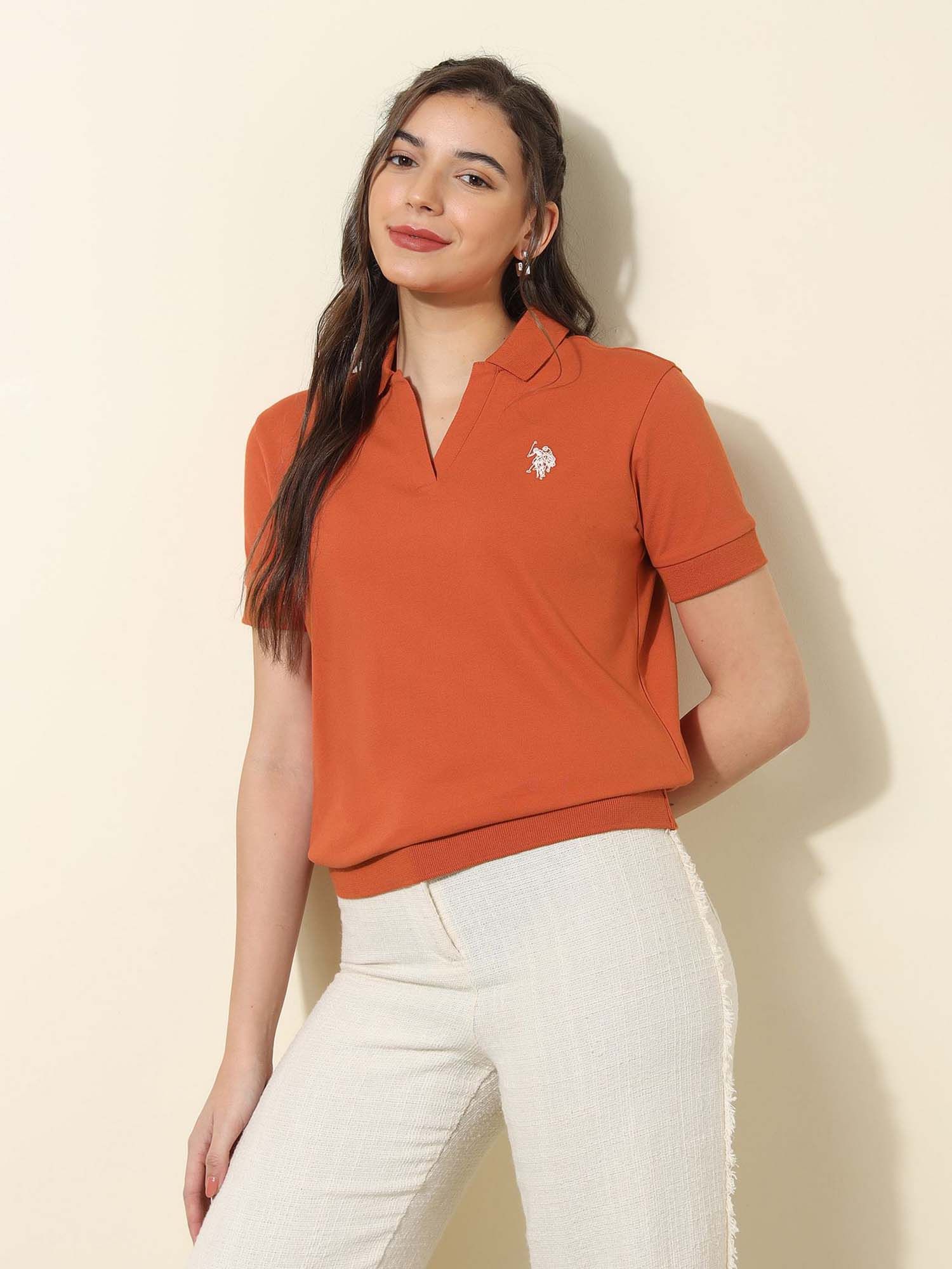 U.S. POLO ASSN. Rust Solid Relaxed Fit Polo T-Shirt