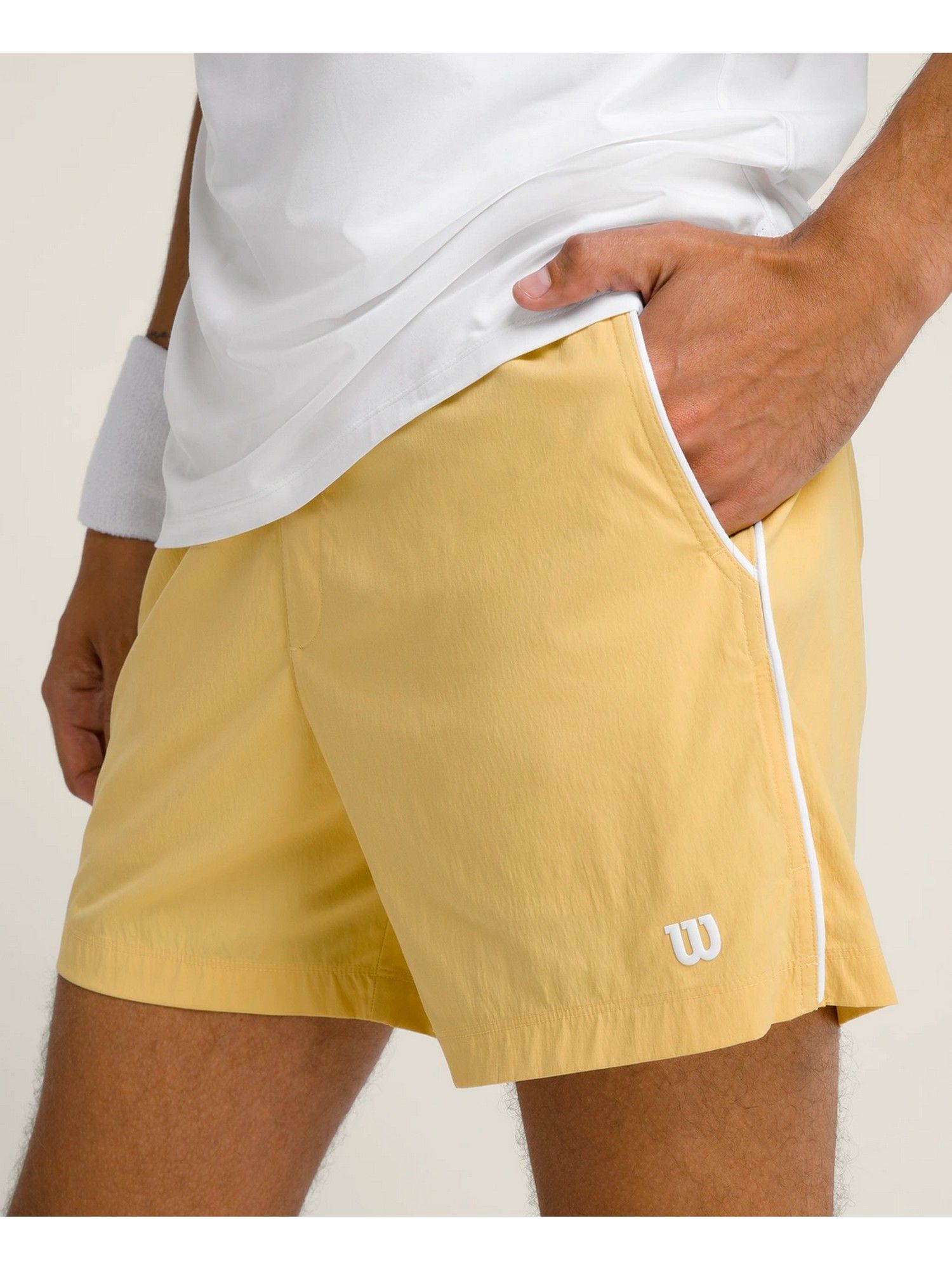 Wilson Men Golden Tennis Volley Shorts Sports Training Gym Activewear Shorts